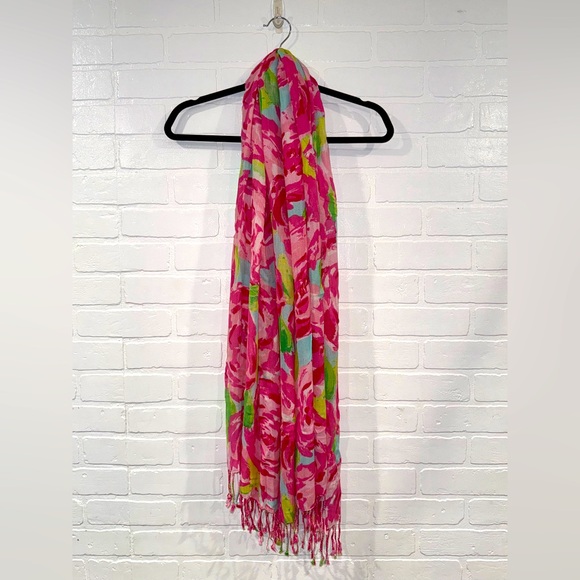 Lilly Pulitzer Holy Grail First Impressions Hotty Pink Scarf The Lilly Scarf 🦄 - Picture 11 of 13